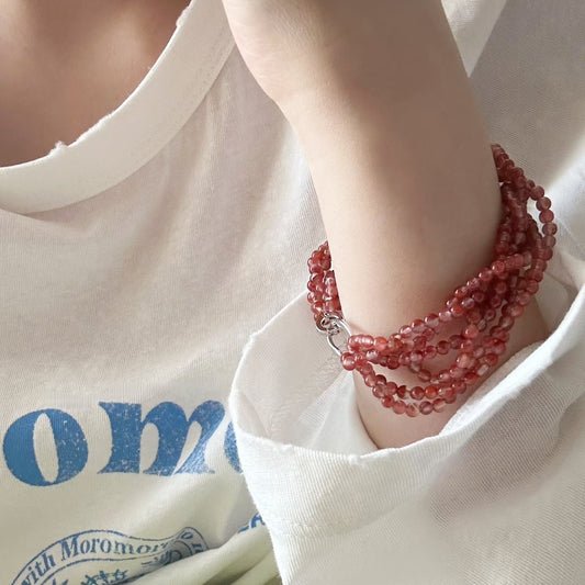 NATURAL NANHONG AGATE MULTI-STRAND BRACELET