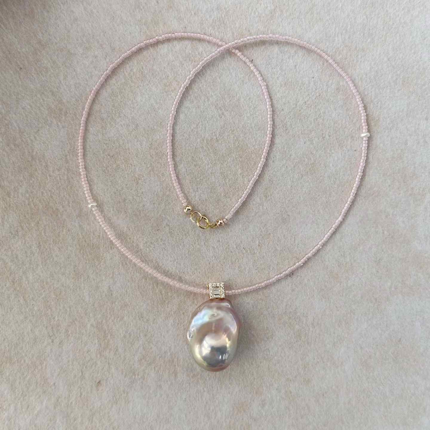 BLUSH DEW BAROQUE PEARL NECKLACE