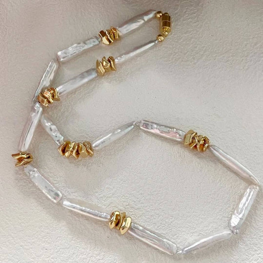 GOLDEN RHYTHM BAROQUE PEARL NECKLACE