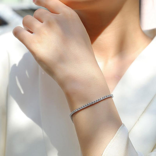 S925 Sterling Silver Tennis Bracelet with Moissanite
