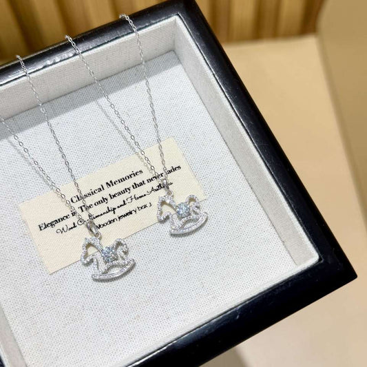 MOISSANITE CAROUSEL HORSE NECKLACE