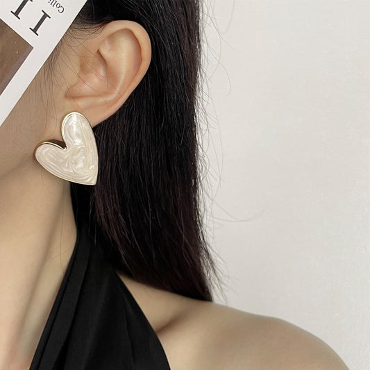 Handmade Drip-Glazed Heart Earrings