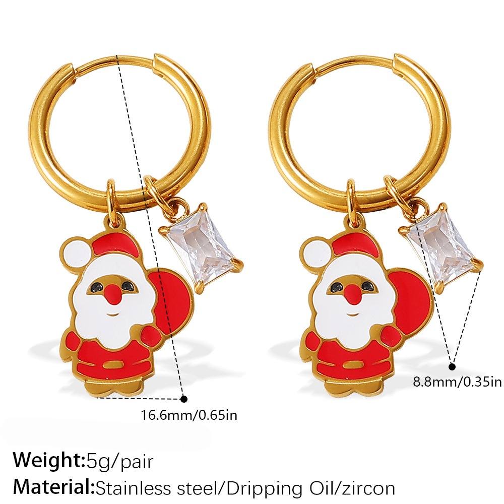 EARRINGS WITH CHRISTMAS ELEMENT PENDANTS