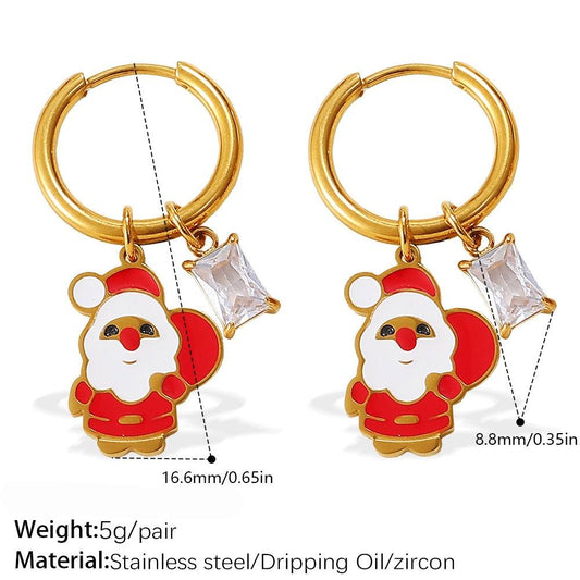 EARRINGS WITH CHRISTMAS ELEMENT PENDANTS