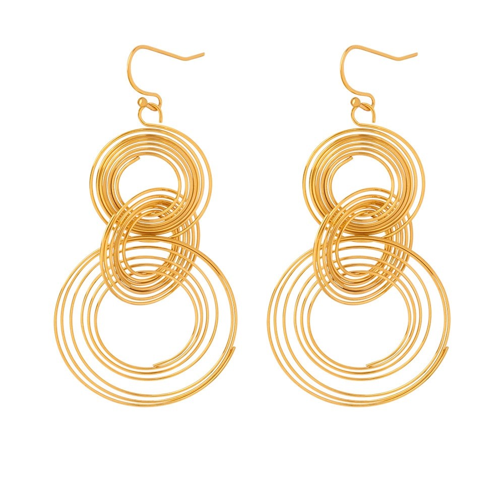 MULTI-LAYER COIL RING-SPLICED EARRINGS