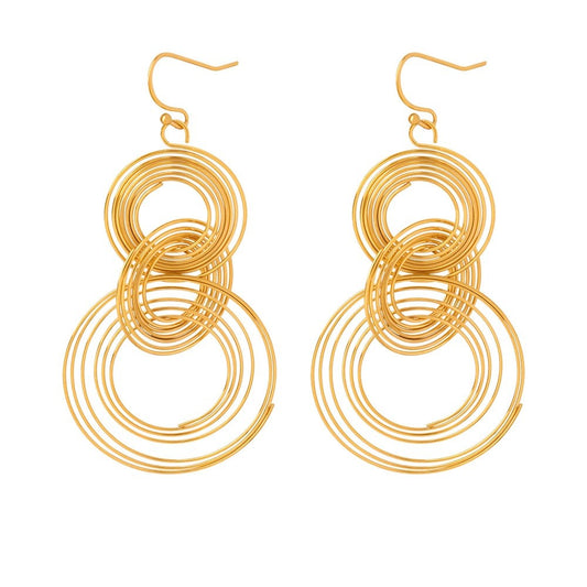 MULTI-LAYER COIL RING-SPLICED EARRINGS