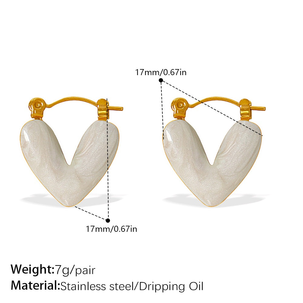 OIL-DROP HEART EARRINGS