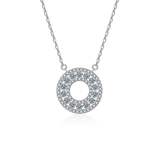 Round Moissanite Pendant Necklace in S925 Sterling Silver