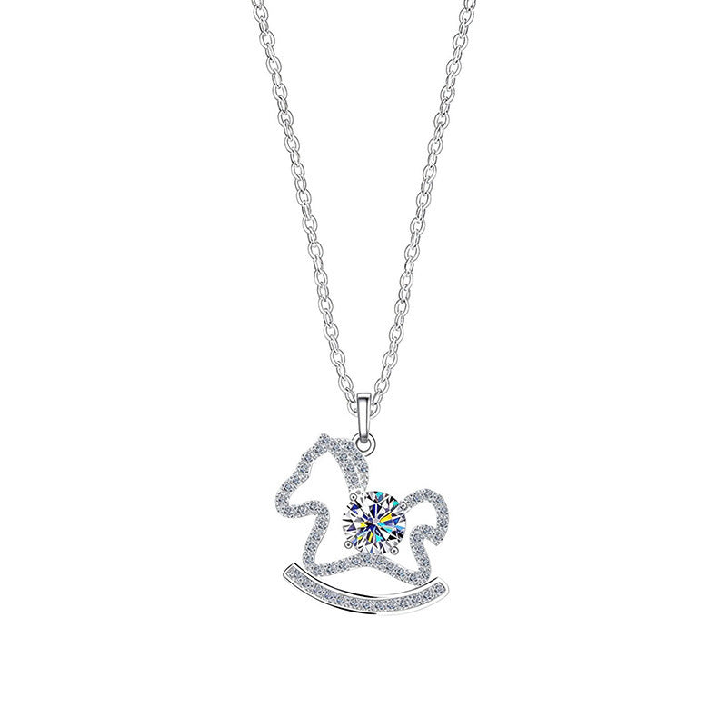 MOISSANITE CAROUSEL HORSE NECKLACE