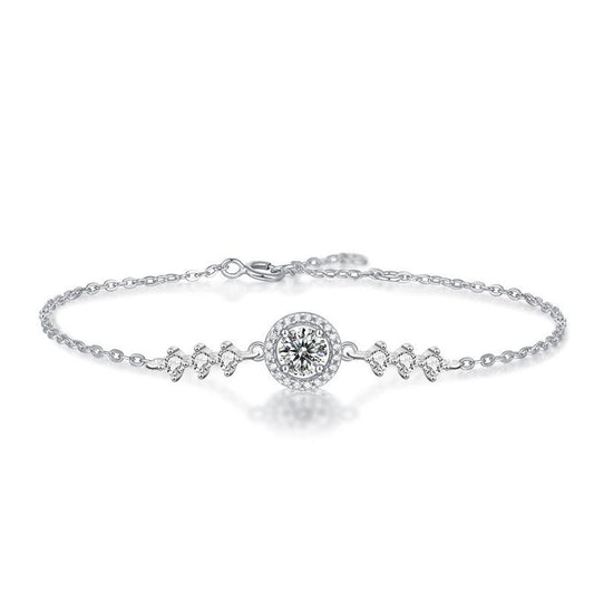 S925 Sterling Silver Bracelet with Moissanite