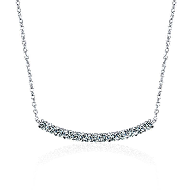 Moissanite Smile Pendant with S925 Sterling Silver Chain