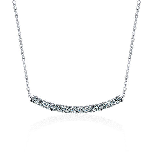 Moissanite Smile Pendant with S925 Sterling Silver Chain