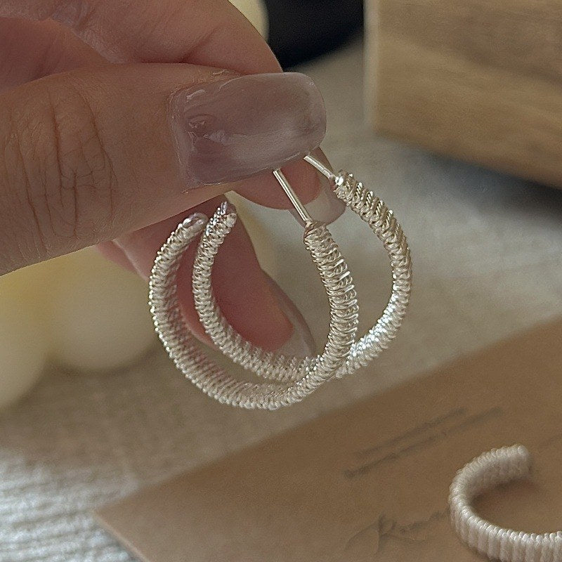 HAND-WRAPPED WIRE WOVEN EARRINGS