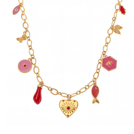 DEMON'S EYE OIL-DROP PENDANT NECKLACE