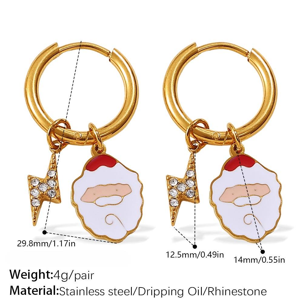 EARRINGS WITH CHRISTMAS ELEMENT PENDANTS