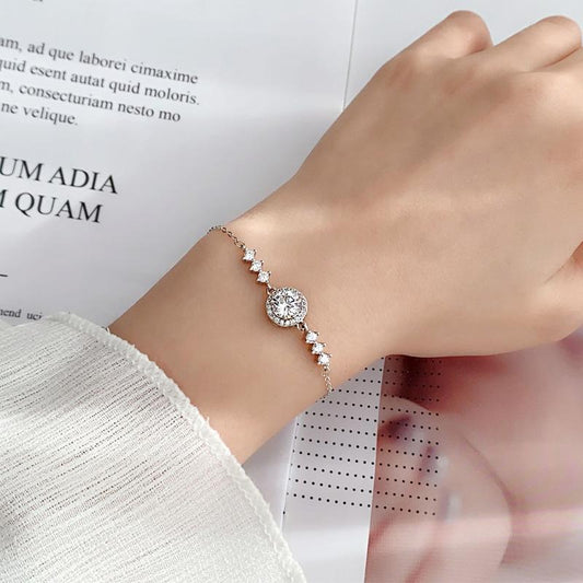 S925 Sterling Silver Bracelet with Moissanite