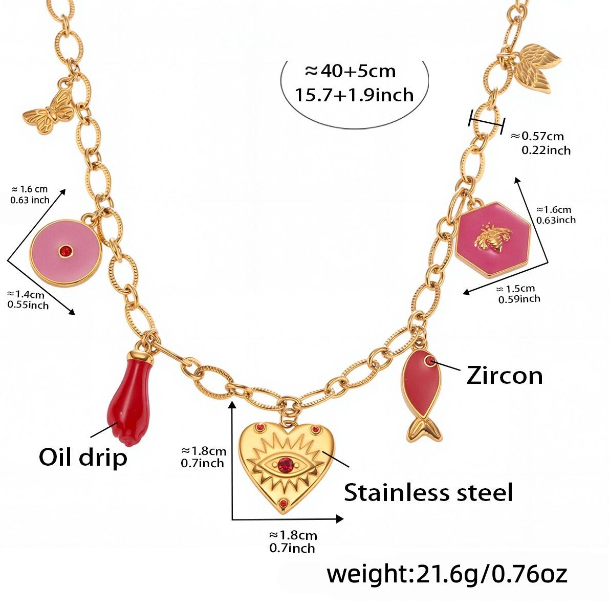 DEMON'S EYE OIL-DROP PENDANT NECKLACE