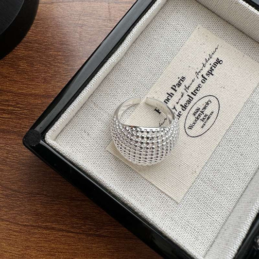 STERLING SILVER BEAD OPEN RING