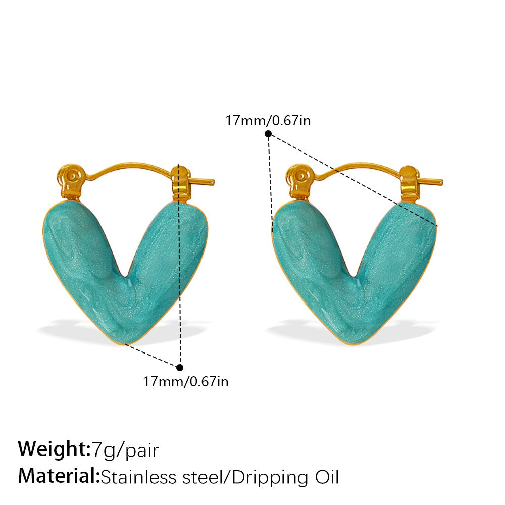 OIL-DROP HEART EARRINGS