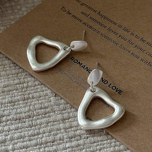 HOLLOWED TRIANGLE PENDANT EARRINGS