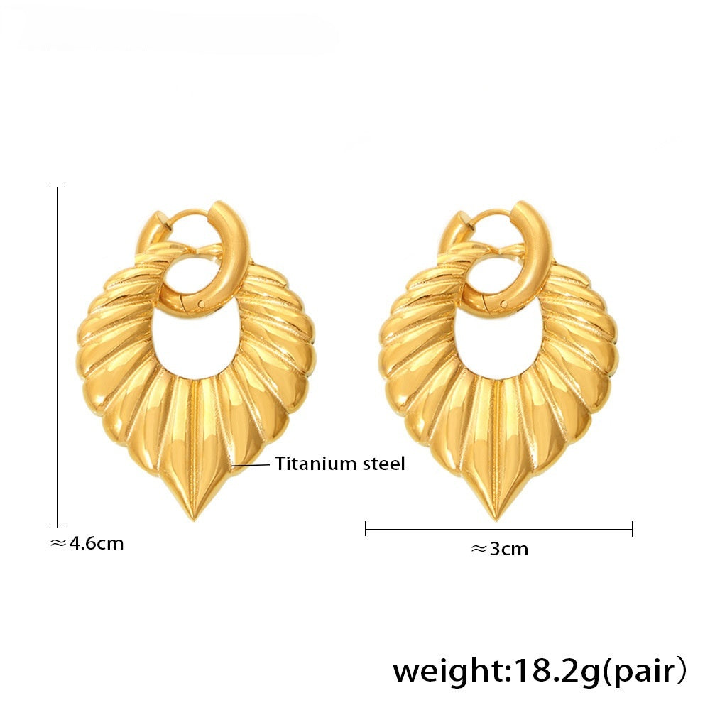 VERTICAL-STRIPE HEART EARRINGS