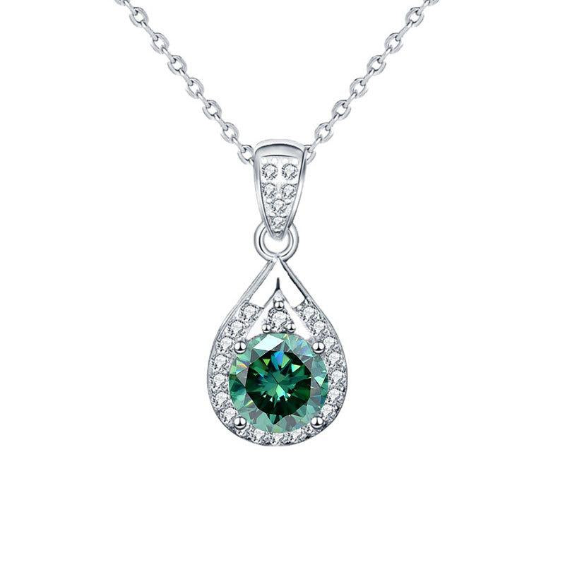 Teardrop Moissanite Pendant Necklace in S925 Sterling Silver