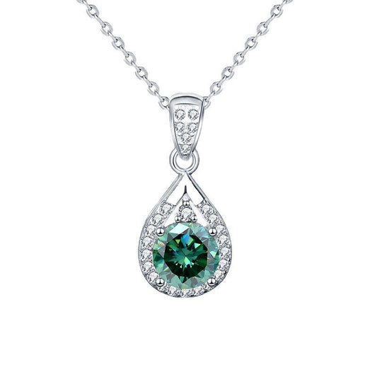 Teardrop Moissanite Pendant Necklace in S925 Sterling Silver