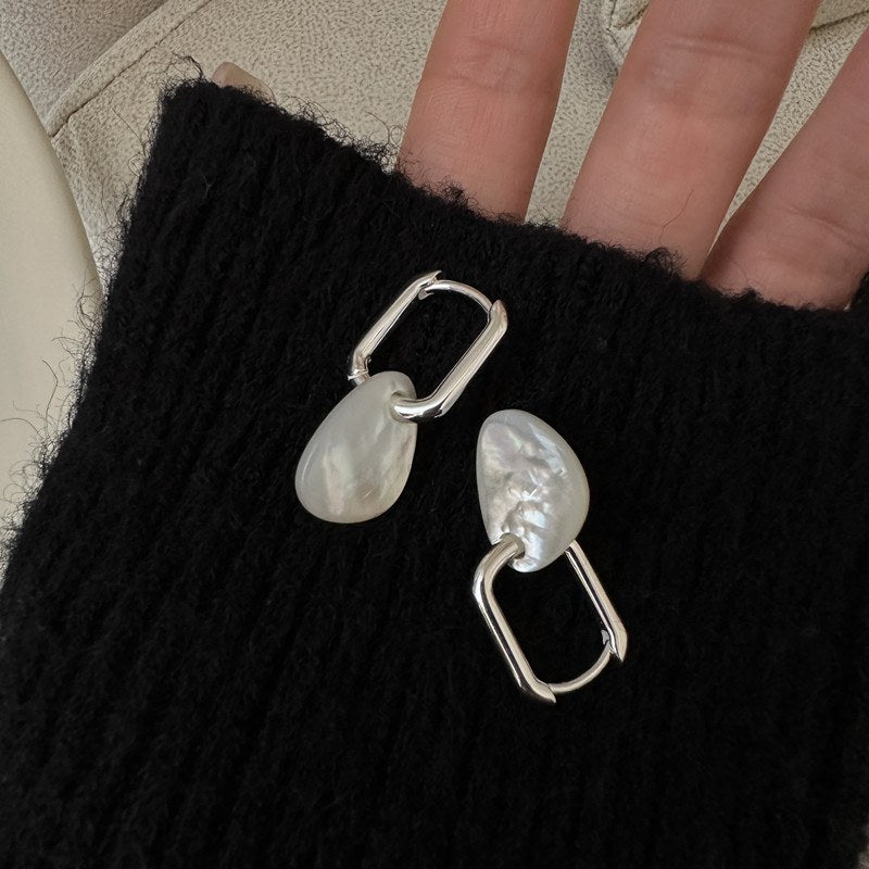 IRREGULAR WHITE SHELL EARRINGS