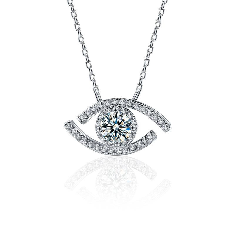 Evil Eye Moissanite Pendant S925 Sterling Silver Necklace