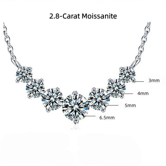 7-Moissanite Pendant Necklace in S925 Sterling Silver