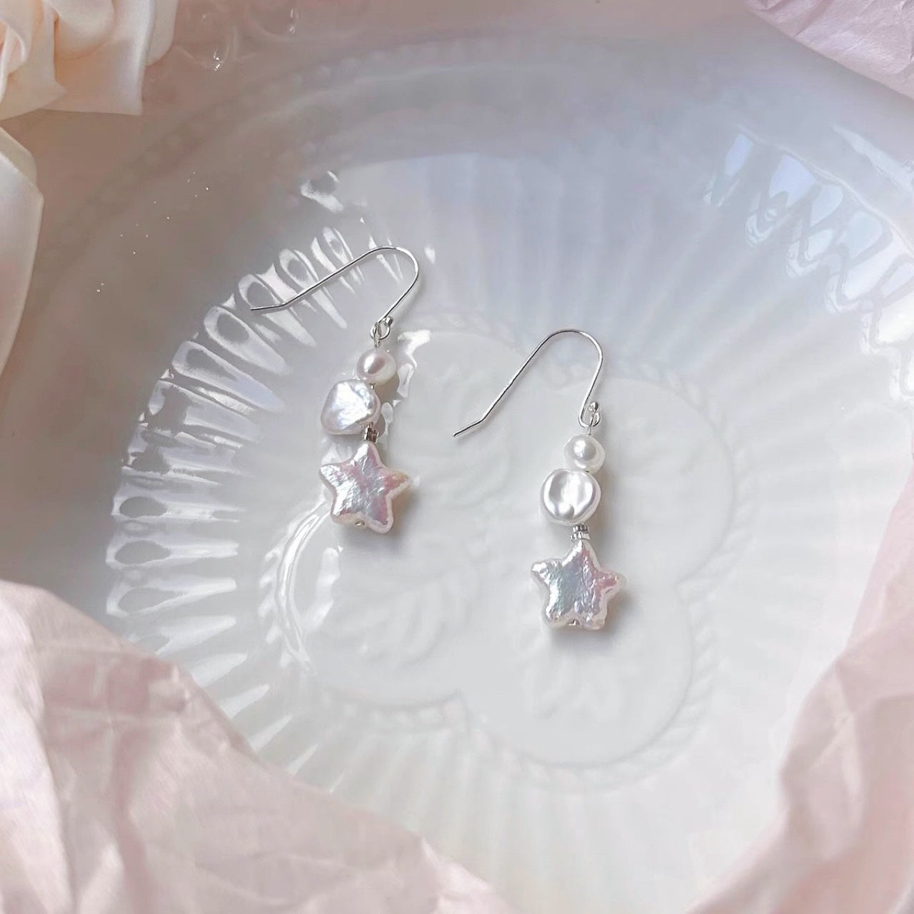 Pentagram Baroque Pearl Earrings