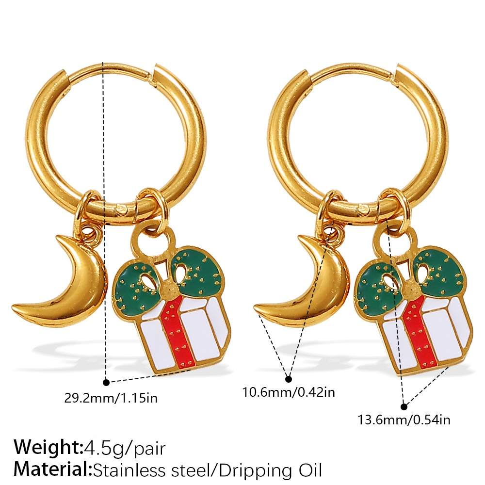 EARRINGS WITH CHRISTMAS ELEMENT PENDANTS