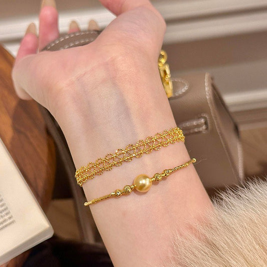 SINGLE GOLDEN PEARL BRACELET