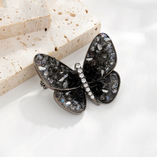BLACK BUTTERFLY BROOCH