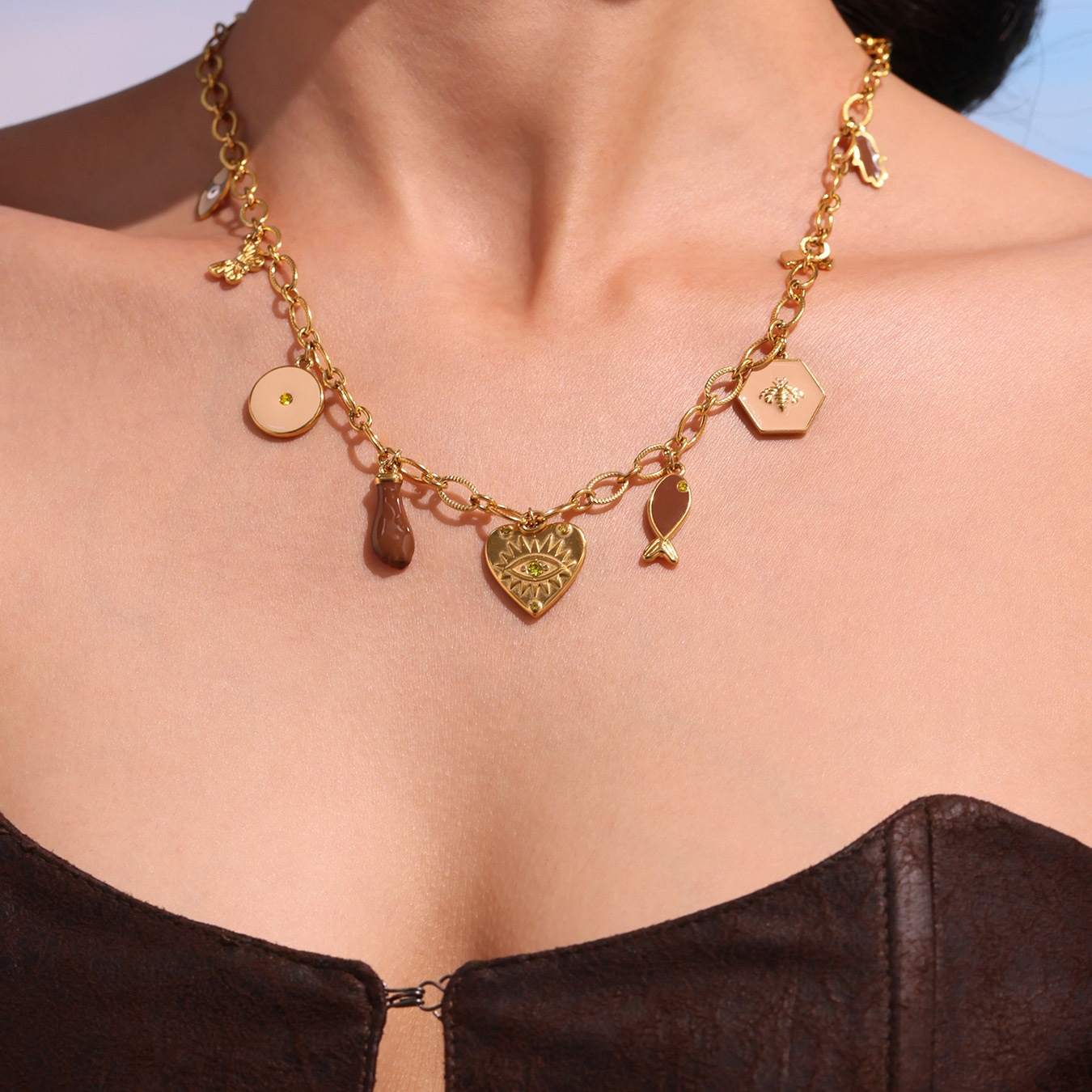 DEMON'S EYE OIL-DROP PENDANT NECKLACE