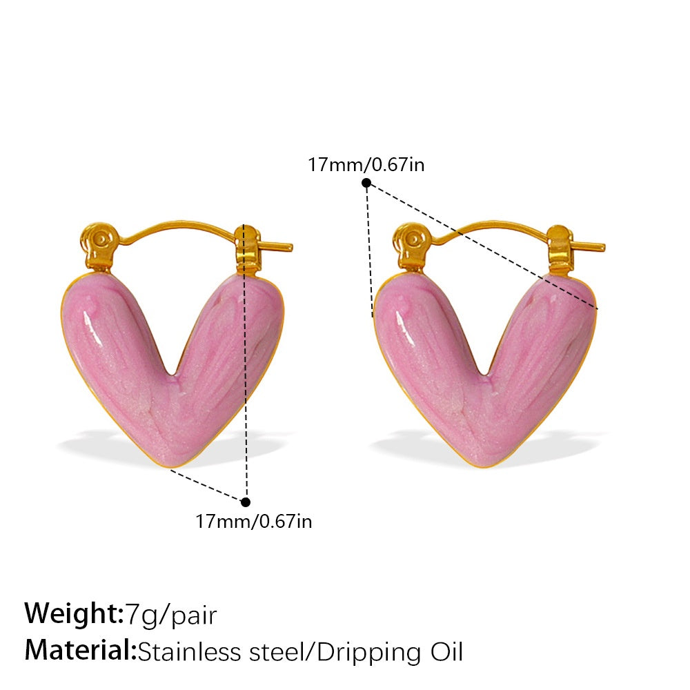 OIL-DROP HEART EARRINGS