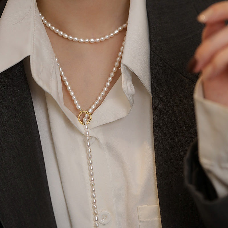 FRENCH LONG STRAND NATURAL PEARL NECKLACE