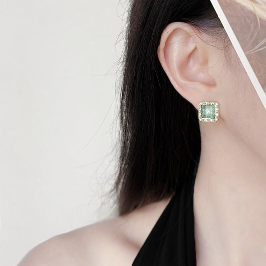 Dreamy Starry Sky Square Zircon Earrings