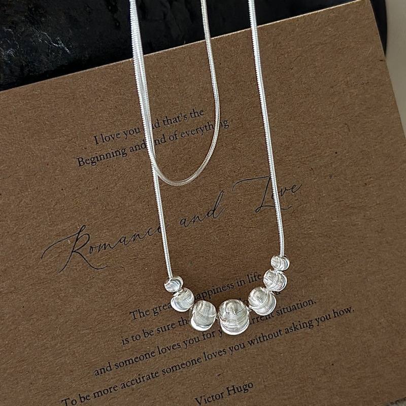 PURE SILVER BEAD PENDANT NECKLACE