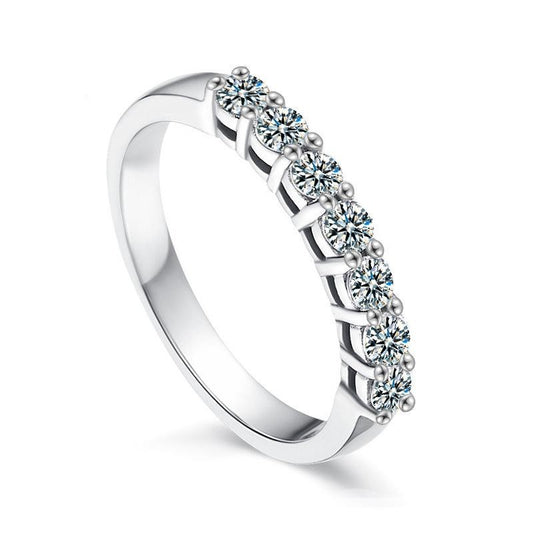 Moissanite-set S925 Sterling Silver Ring
