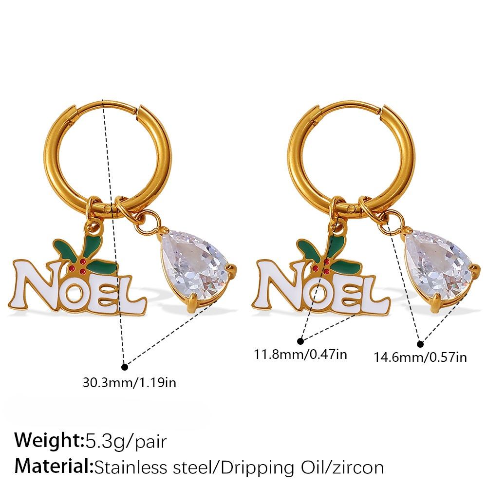 EARRINGS WITH CHRISTMAS ELEMENT PENDANTS