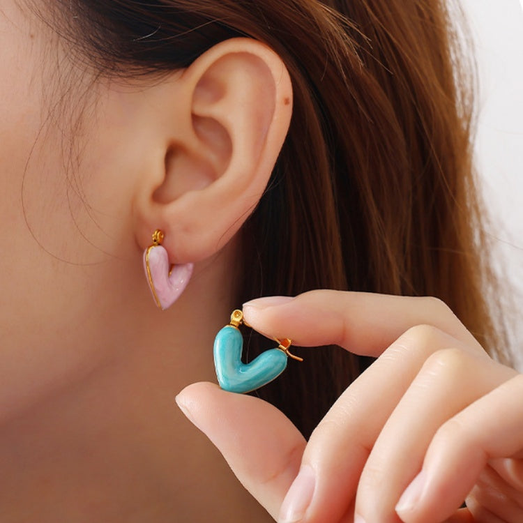 OIL-DROP HEART EARRINGS