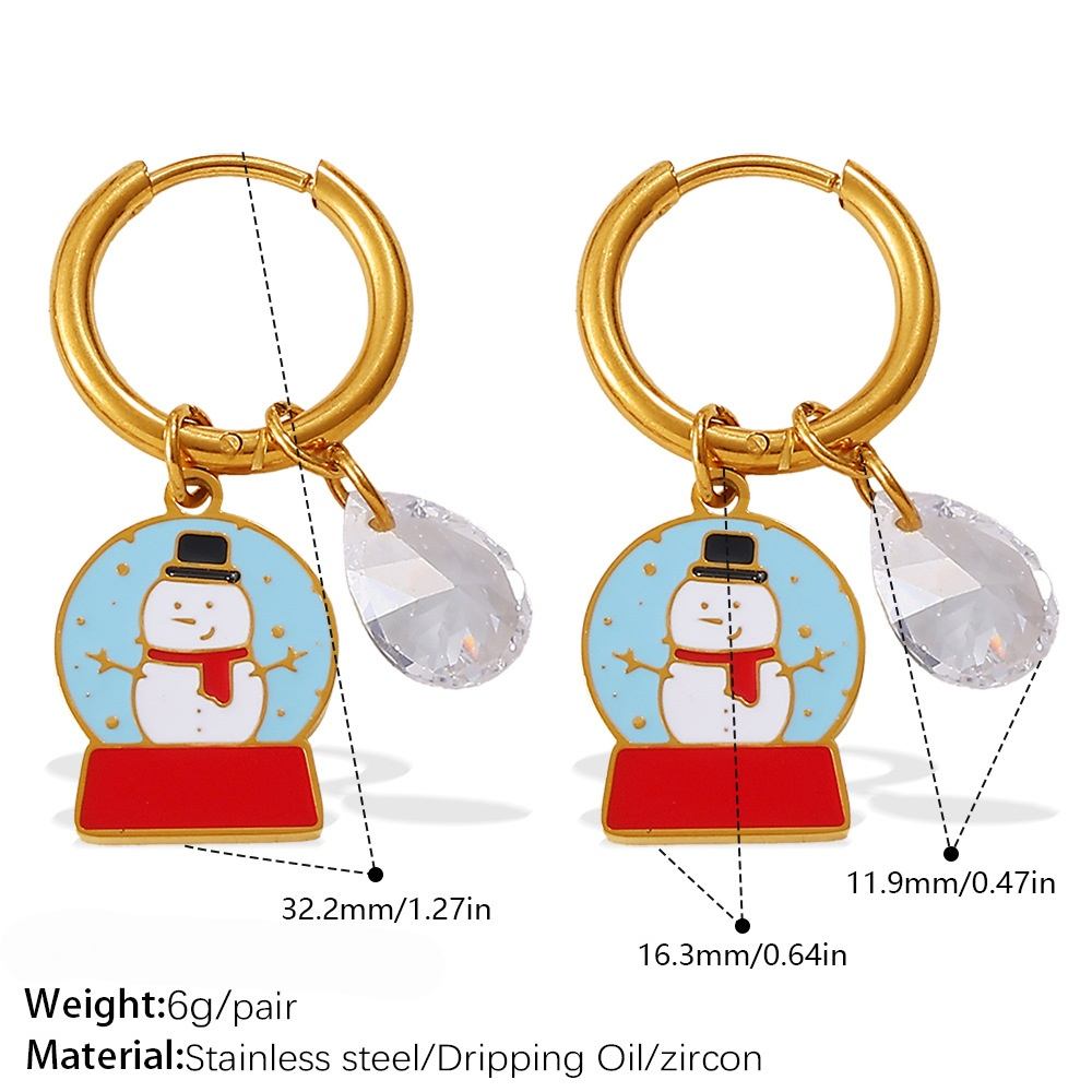 EARRINGS WITH CHRISTMAS ELEMENT PENDANTS