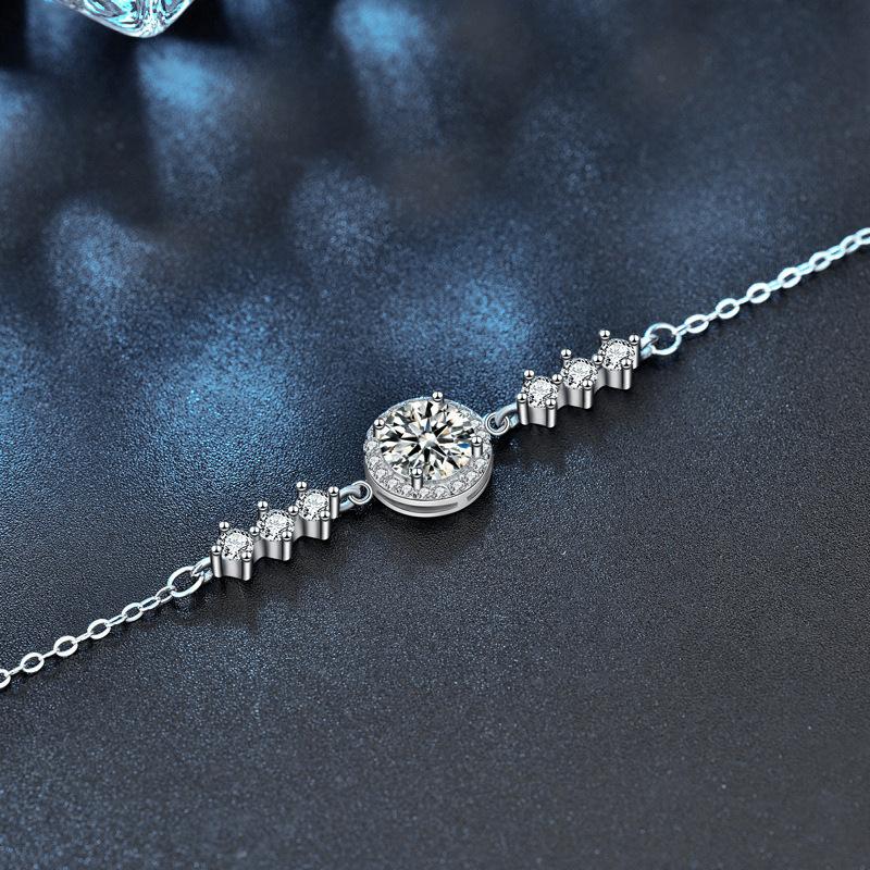 S925 Sterling Silver Bracelet with Moissanite
