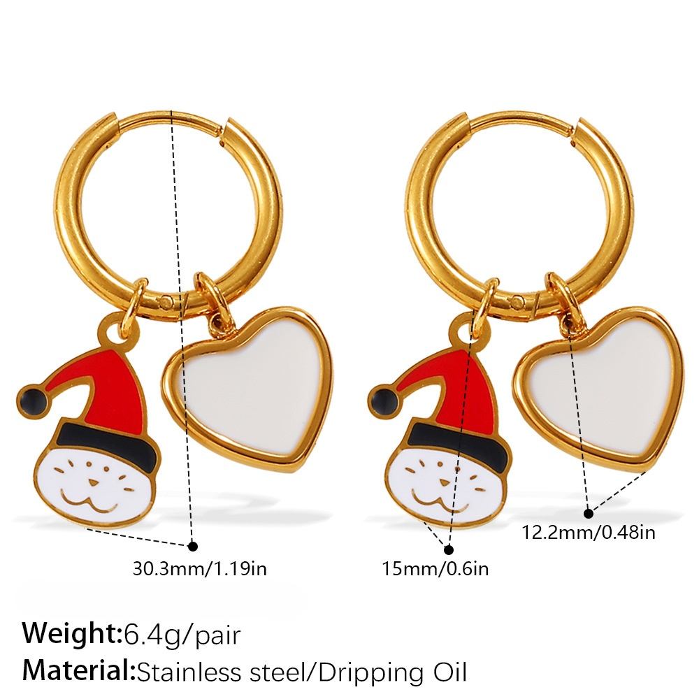 EARRINGS WITH CHRISTMAS ELEMENT PENDANTS