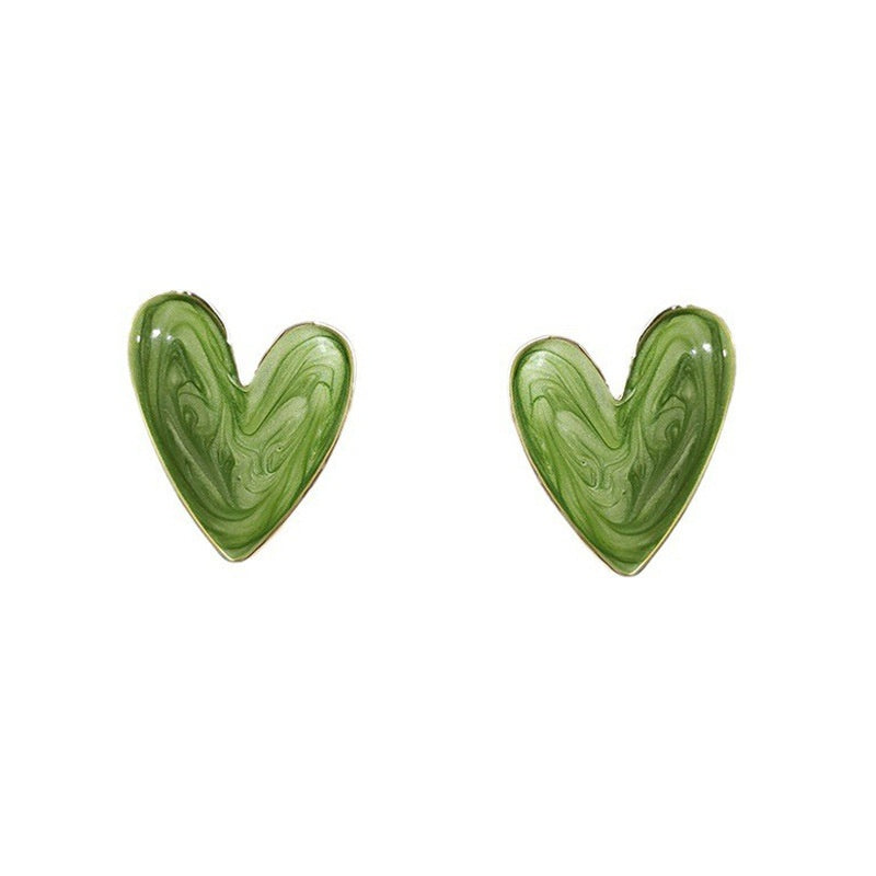 Handmade Drip-Glazed Heart Earrings