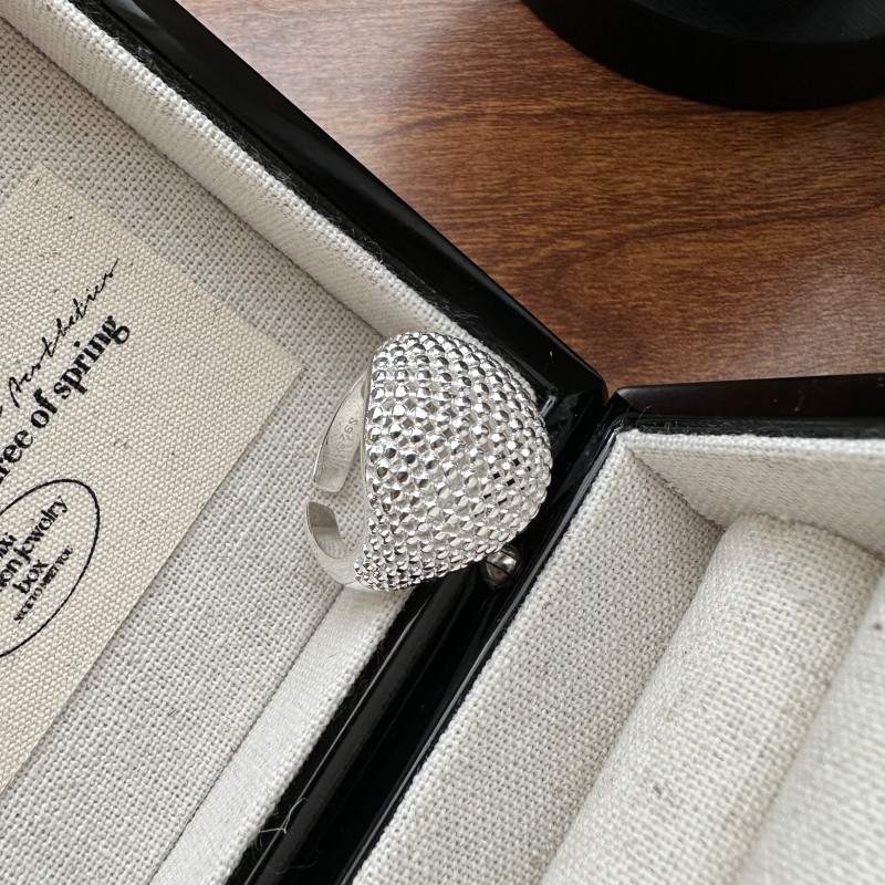 STERLING SILVER BEAD OPEN RING