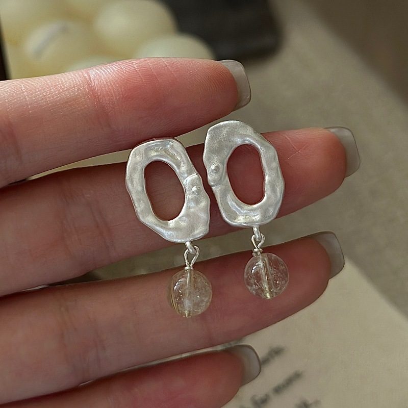 WHITE AGATE PENDANT EARRINGS