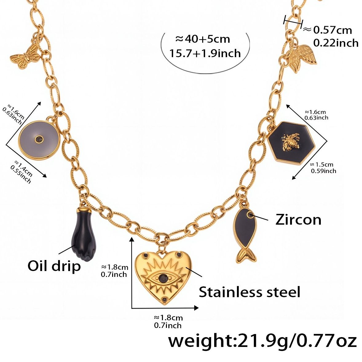 DEMON'S EYE OIL-DROP PENDANT NECKLACE