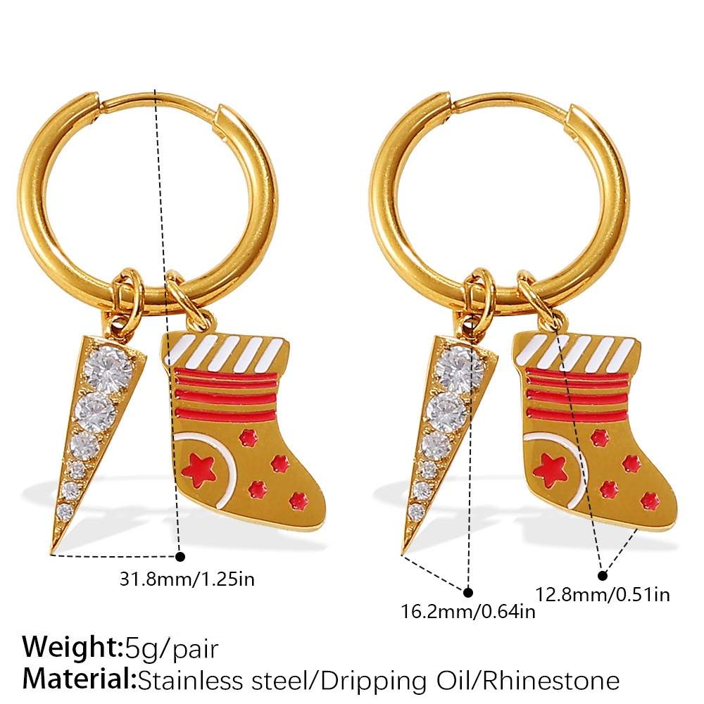 EARRINGS WITH CHRISTMAS ELEMENT PENDANTS